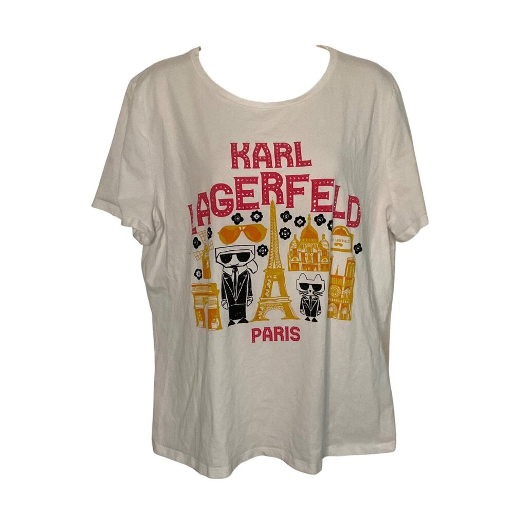 Karl Lagerfeld Paris White Graphic short sleeve T-Shirt XLcasual graphic print